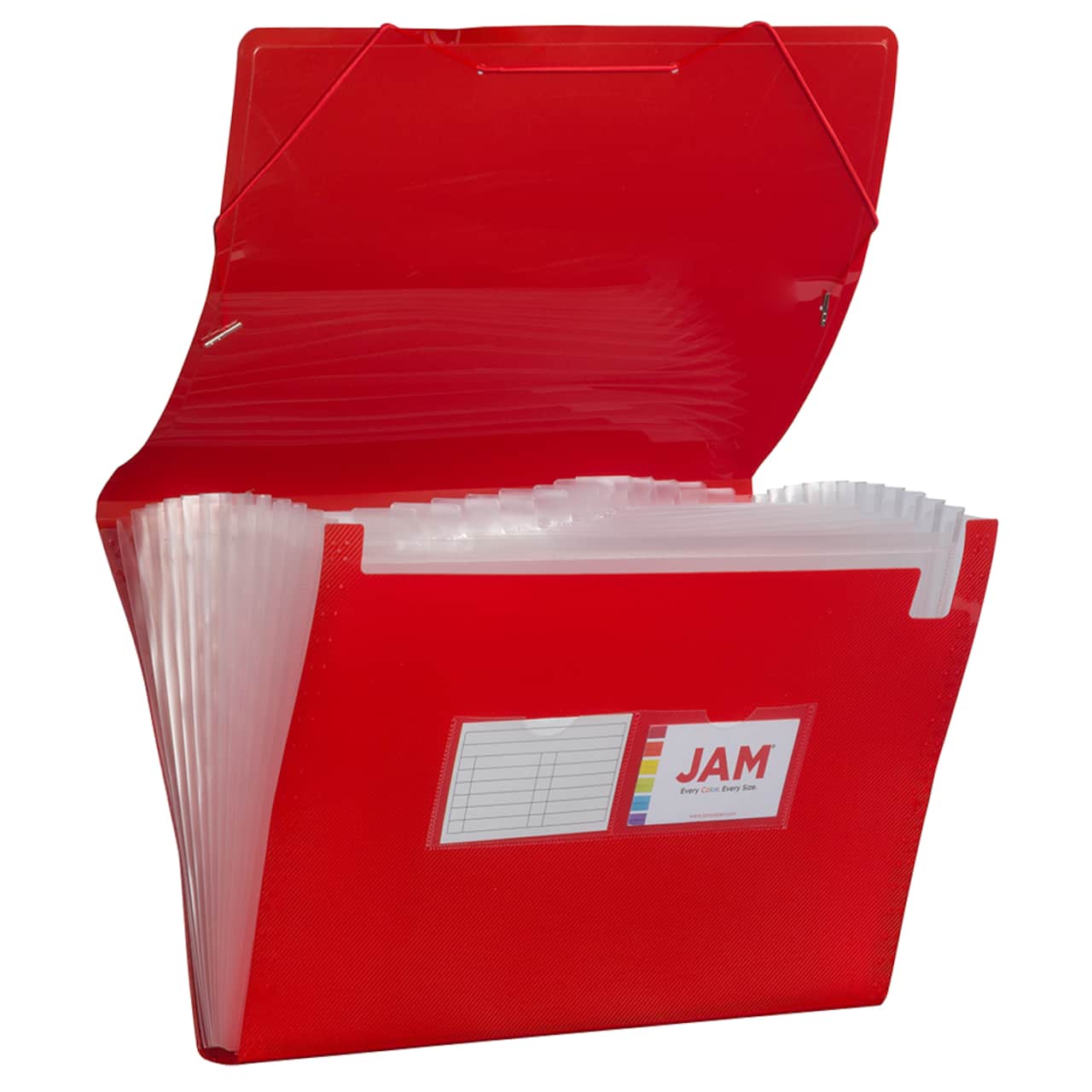 JAM Paper 10" x 15" Legal Size 13 Pocket Plastic Expanding File Accordion Folder